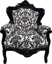 4250427847443 - Barock Sessel King Black White Flowers