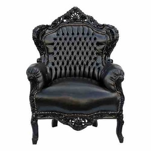 4250427845814 - Barock Sessel King Schwarz Schwarz Lederoptik 4250427845814 - Barock Sessel King Schwarz Schwarz Lederoptik