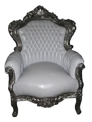 4250427847450 - Barock Sessel King WeiÃ Silber