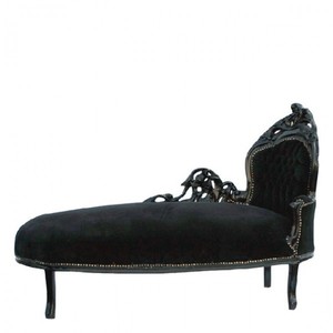 4250427835105 - Barock Chaiselongue Schwarz Schwarz
