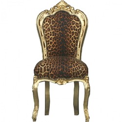 4250427863153 - Barock Esszimmer Stuhl Leopard   Gold - MÃ¶bel