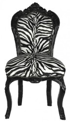 4250427863160 - Barock Esszimmer Stuhl Zebra   Schwarz