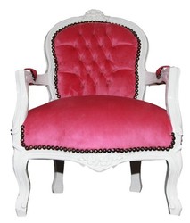 4250427864181 - Barock Kinder Stuhl Rosa Weiß - Armlehnstuhl 4250427864181 - Barock Kinder Stuhl Rosa Weiß - Armlehnstuhl