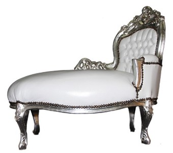 4250427864518 - Barock Kinder Chaiselongue WeiÃ   Silber - Barock MÃ¶bel