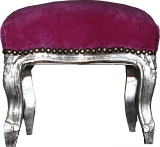 4250427867670 - Barock FuÃhocker Lila Silber 4250427867670 - Barock FuÃhocker Lila Silber