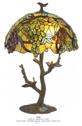 4250427869971 - Tiffany Tischleuchte Ã 42 x H 64 cm - Tiffany Hockerleuchte mit Glas Lampenschirm