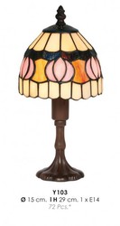 4250427870984 - Tiffany Tischleuchte Ã 15 x H 29 cm - Tiffany Hockerleuchte - Tiffany Schreibtischleuchte