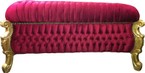 Casa Padrino Baroque bench (chest) Bordeaux / Gold Bling Bling Stones – Bild 4