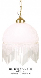 4250427871950 - HÃ¤ngeleuchte im Landhausstil mit Glasfransen 3204 - 25WOA 3 - 100 WeiÃ Leuchte Lampe