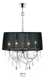 4250427872032 - Barock Kristall Pendelleuchte Schwarz Ã 47 cm - Barockstil HÃ¤ngeleuchte