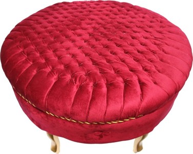 4250427873183 - Riesiger Barock Rundhocker Hocker Bordeaux   Gold Mod2