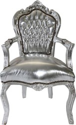 4250427871202 - Barock Esszimmerstuhl Silber   Silber mit Armlehne Stuhl MÃ¶bel Antik Stil