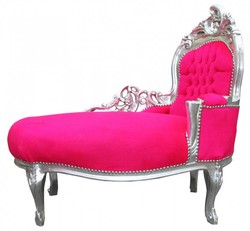 4250828371417 - Barock Kinder Chaiselongue Pink Silber -  Barock MÃ¶bel