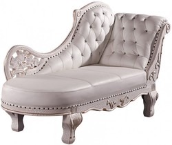 4250427879406 - Barock Chaiselongue Antik WeiÃ   Echt Leder Chaise Lonque