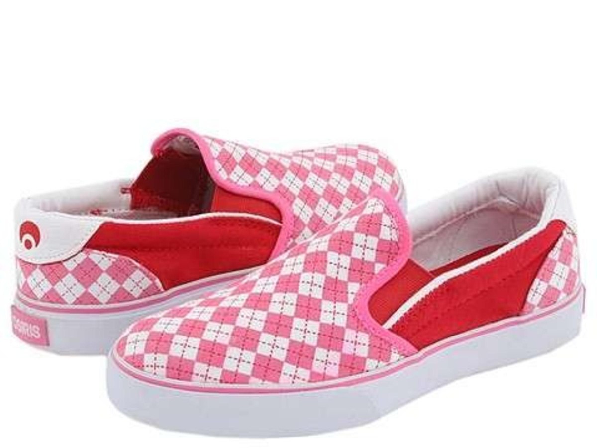 Osiris Skateboard Shoes Slip Ons Scoop Girls Kids Pink/Red