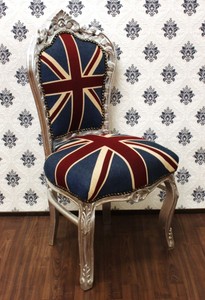 4250427886466 - Barock Esszimmer Stuhl Union Jack   Silber
