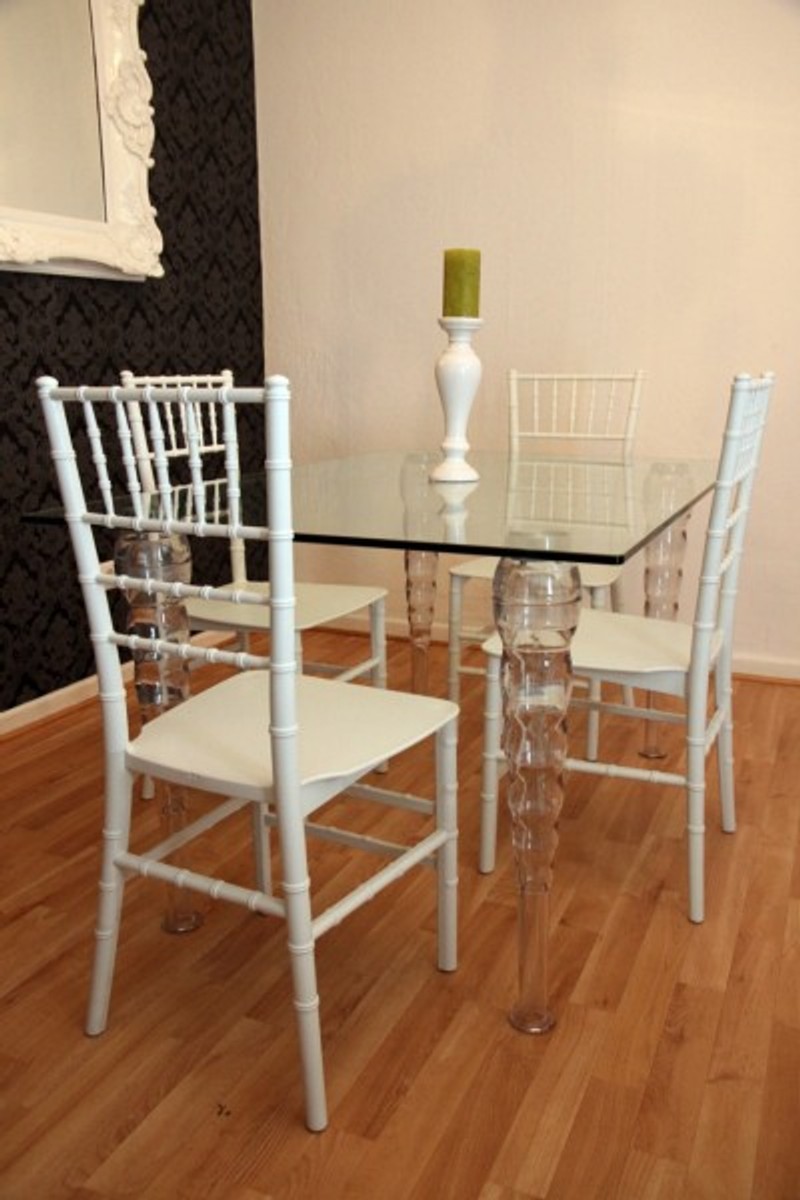 Clear dining room online table set