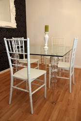 4250427889245 - Designer Acryl Esszimmer Set  - Ghost Chair Table - Polycarbonat MÃ¶bel - 1 Tisch + 4 StÃ¼hle - Designer MÃ¶bel WeiÃ - Designer MÃ¶bel