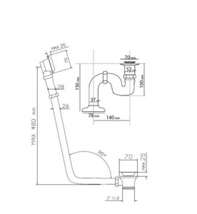 El drenaje y el sistema de desbordamiento como una trampa para el ba&ntilde;o de nostalgia, Venecia, Par&iacute;s, Mil&aacute;n - Chrome – Bild 2