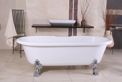 4250427889672 - Freistehende Luxus Badewanne Jugendstil Milano WeiÃ Silber - Barock Badezimmer