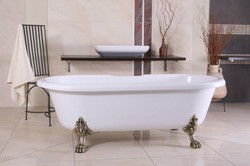 4252006254109 - Freistehende Luxus Badewanne Jugendstil Milano WeiÃ Altgold - Barock Badezimmer