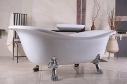 4250427889689 - Freistehende Luxus Badewanne Jugendstil Paris WeiÃ Silber 1880mm - Barock Badezimmer