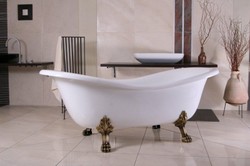 4250427889696 - Freistehende Luxus Badewanne Jugendstil Paris WeiÃ Altgold 1880mm - Barock Badezimmer