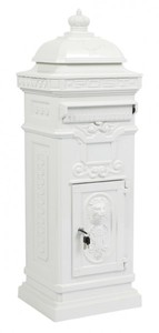4250427891668 - Standbriefkasten Antik Jugendstil Mod6 Briefkasten Postkasten Alu - WeiÃ - SÃ¤ulenbriefkasten - Englischer Briefkasten - Nostalgie Nostalgisch Luxus BriefkÃ¤sten