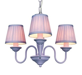 4250427892252 - Barock Pendelleuchte mit Plissee-Schirm 3-Flammig Lila Leuchte Lampe