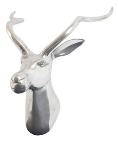 4250427895109 - Designer Shine Deko Bock aus poliertem Aluminium - Wandfigur