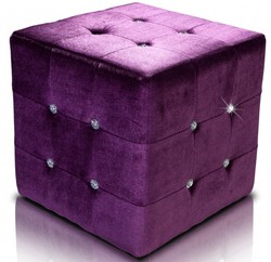 4250427896397 - Sitzhocker Würfel Lila mit Bling Bling Steinen - Cube Hocker - Designer Hocker 4250427896397 - Sitzhocker Würfel Lila mit Bling Bling Steinen - Cube Hocker - Designer Hocker