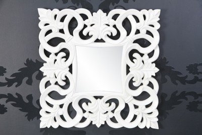 4250427896434 - Barock Wandspiegel  Weiss Antik HÃ¶he 76 cm Breite 76 cm Edel & Prunkvoll