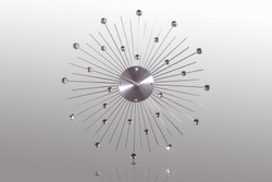 4250427896960 - Designer Wanduhr aus Edelstahl mit Bling Bling Steinen Silber Durchmesser 50 cm 4250427896960 - Designer Wanduhr aus Edelstahl mit Bling Bling Steinen Silber Durchmesser 50 cm