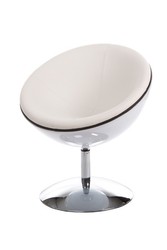 4250427897035 - Designer Drehsessel WeiÃ Hochglanz WeiÃ Lounge Sessel - Moderner Stuhl
