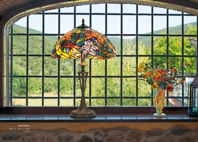 4250427897424 - Tiffany Hockerleuchte HÃ¶he 60 cm Durchmesser 40 cm Leuchte Lampe Jugendstil Barock