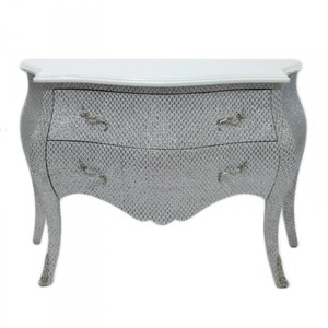 4250427899046 - Barock Kommode WeiÃ   Glitzerlook 120cm