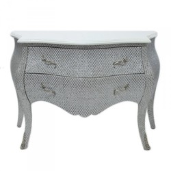 4250427899046 - Barock Kommode WeiÃ   Glitzerlook 120cm