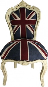 4250427899473 - Barock Esszimmer Stuhl Union Jack   Creme