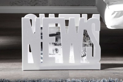 4250427899541 - Designer Zeitungsständer weiss Höhe 29cm Breite 42cm Tiefe 11cm - Zeitungskorb Zeitschriftenkorb Newspaper 4250427899541 - Designer Zeitungsständer weiss Höhe 29cm Breite 42cm Tiefe 11cm - Zeitungskorb Zeitschriftenkorb Newspaper