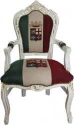 4250427899619 - Barock Esszimmer mit Armlehnen Italien   Creme Antik Stil