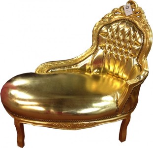 4250428000090 - Barock Kinder Chaiselongue Gold Gold Lederoptik - Tron Barock MÃ¶bel