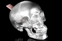 4250828300547 - Designer Spardose Skull silber HÃ¶he 14 cm Breite 14 cm Tiefe 20 cm Totenkopf - edle Skulptur aus Polyresin