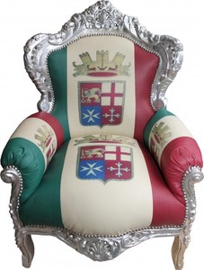 4250828300684 - Barock Sessel King Italien Silber - Antik Stil Möbel - Unikat 4250828300684 - Barock Sessel King Italien Silber - Antik Stil Möbel - Unikat