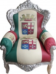 4250828300684 - Barock Sessel King Italien Silber - Antik Stil Möbel - Unikat 4250828300684 - Barock Sessel King Italien Silber - Antik Stil Möbel - Unikat