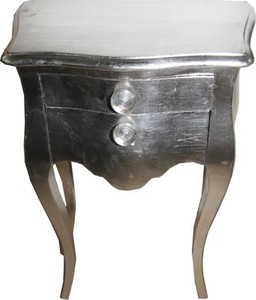 4250828302053 - Barock Kommode Silber 72 x 50 x 30 cm - Nachtschränkchen - Nachtschrank 4250828302053 - Barock Kommode Silber 72 x 50 x 30 cm - Nachtschränkchen - Nachtschrank