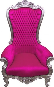 4250828302060 - Barock Thron Sessel Majestic Pink Silber - Riesensessel - Thron Stuhl 4250828302060 - Barock Thron Sessel Majestic Pink Silber - Riesensessel - Thron Stuhl