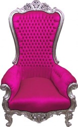 4250828302060 - Barock Thron Sessel Majestic Pink Silber - Riesensessel - Thron Stuhl 4250828302060 - Barock Thron Sessel Majestic Pink Silber - Riesensessel - Thron Stuhl