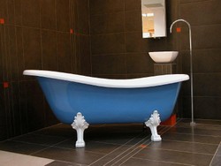 4250828302626 - Freistehende Luxus Badewanne Jugendstil Roma Hellblau WeiÃ WeiÃ 1470mm - Barock Antik Stil Badezimmer