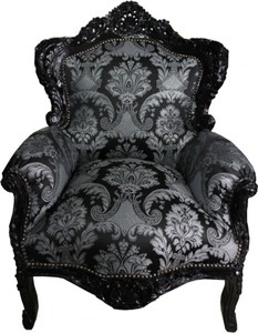 4250828305603 - Barock Sessel King Schwarz Muster   Schwarz - Limited Edition Model