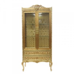 4252006228285 - Barock Vitrine Gold ModF4 - Doppel Vitrinenschrank